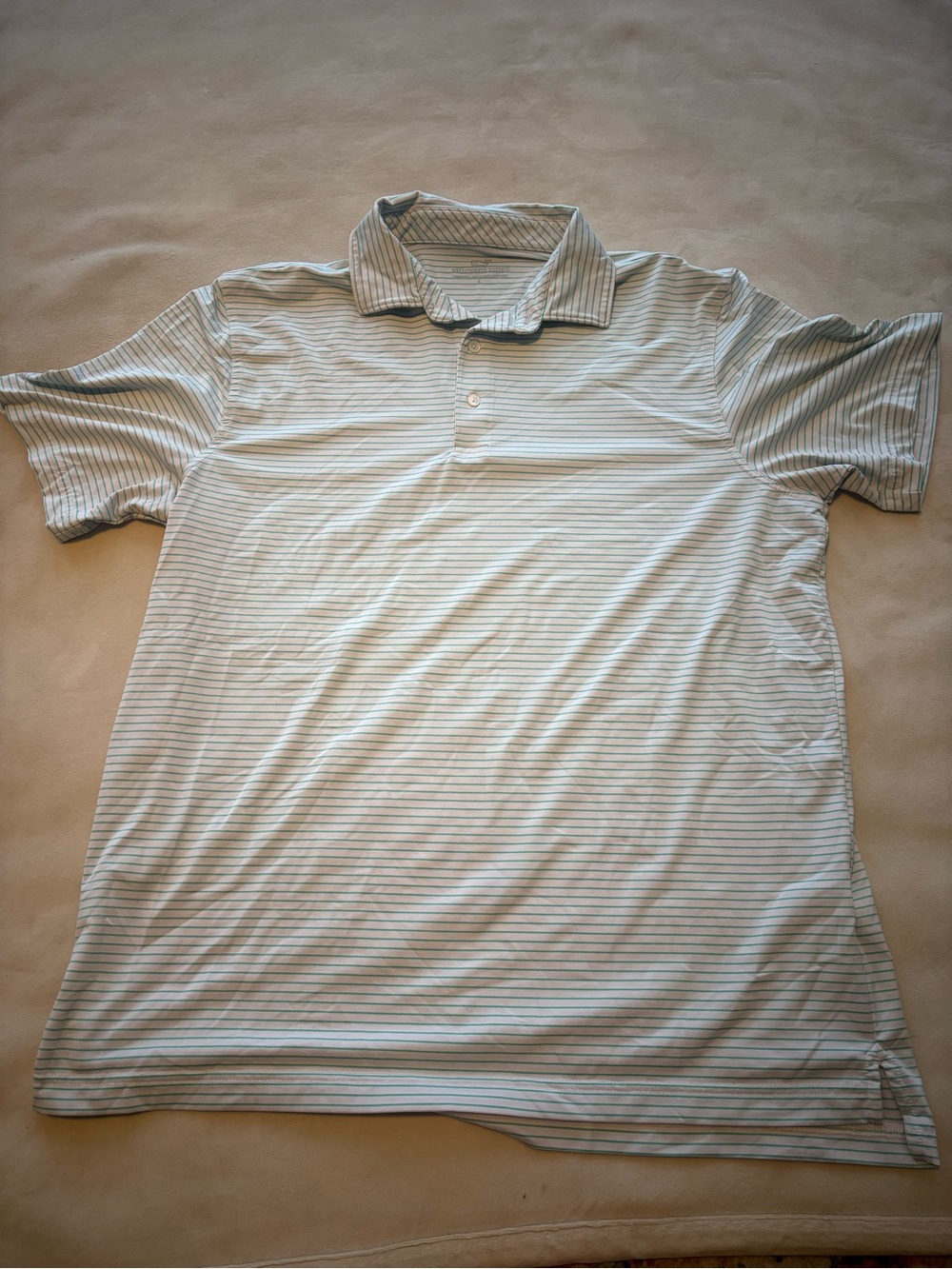 Vineyard Vines Light Blue & White Striped Men's Polo